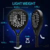Padel Tennis Rackets,Paddle Tennis Racquets Carbon Fiber with EVA Memory Flex Foam Core,Paddle Racket Lightweight for Pop Tennis - Image 5